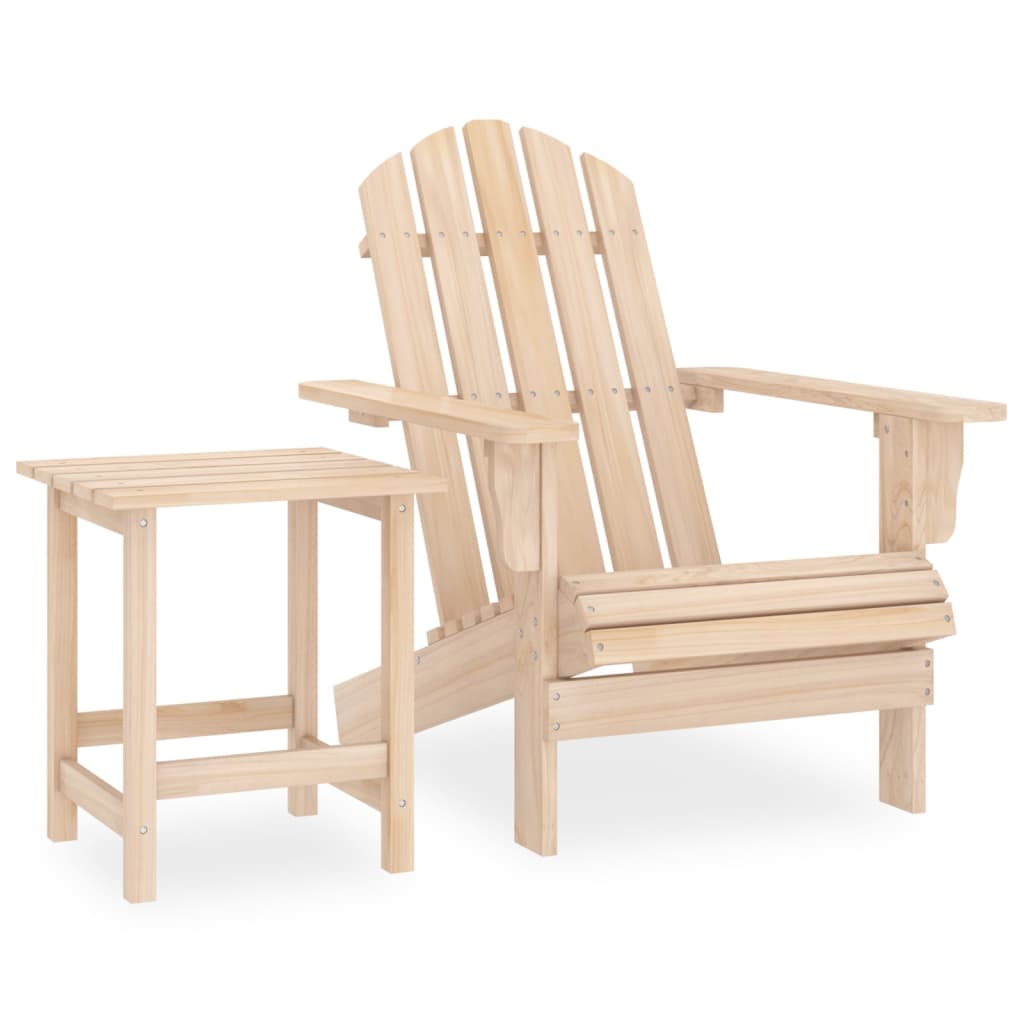 Sedia da giardino Adirondack con tavolo in legno massello di abete 02_0013331