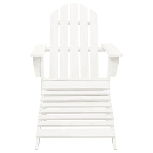 Sedia Adirondack con Ottomana e Tavolo in Abete Massello Bianco 315929