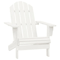 Sedia Adirondack con Ottomana e Tavolo in Abete Massello Bianco 315929