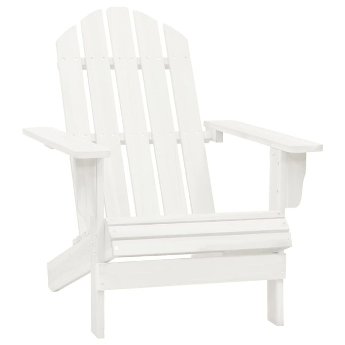 Sedia Adirondack con Ottomana e Tavolo in Abete Massello Bianco 315929