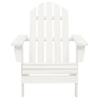 Sedia Adirondack con Ottomana e Tavolo in Abete Massello Bianco 315929