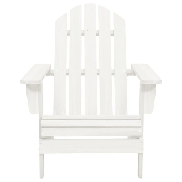 Sedia Adirondack con Ottomana e Tavolo in Abete Massello Bianco 315929