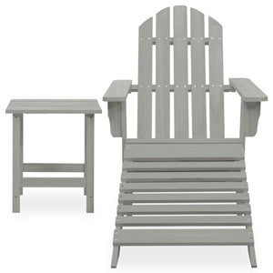 Sedia Giardino Adirondack Ottomana Tavolo Abete Massello Grigio cod mxl 35742