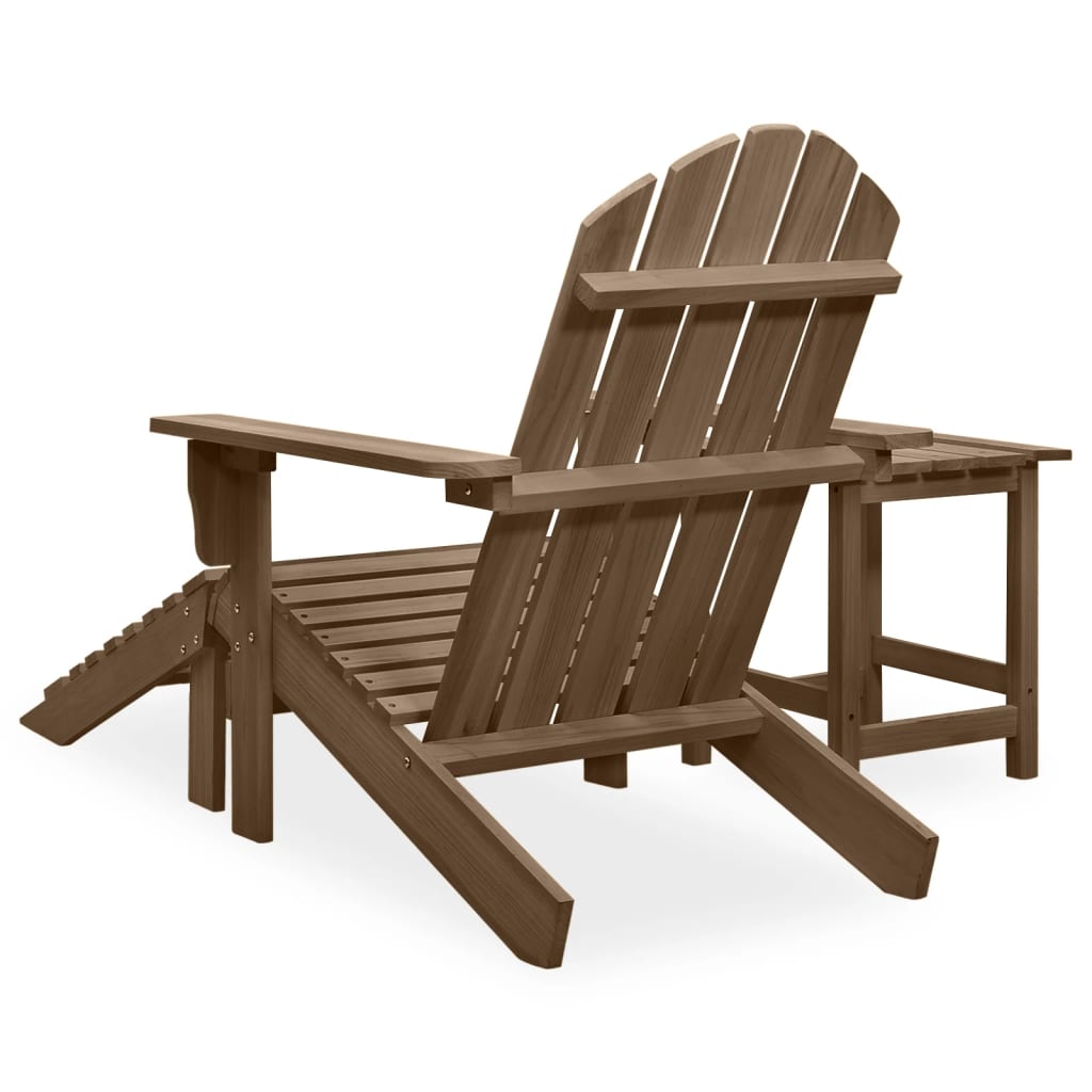 Sedia Adirondack con Ottomana e Tavolo Abete Massello Marrone 315931