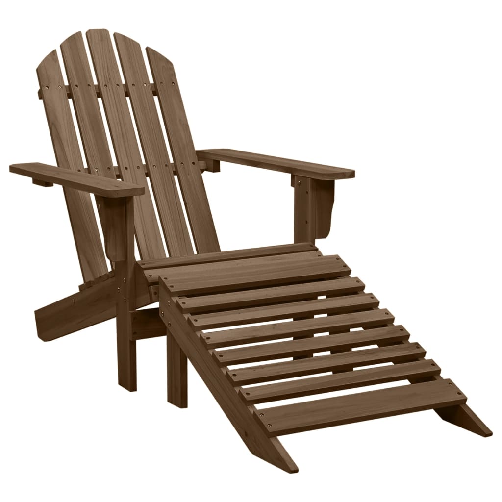 Sedia Adirondack con Ottomana e Tavolo Abete Massello Marrone 315931