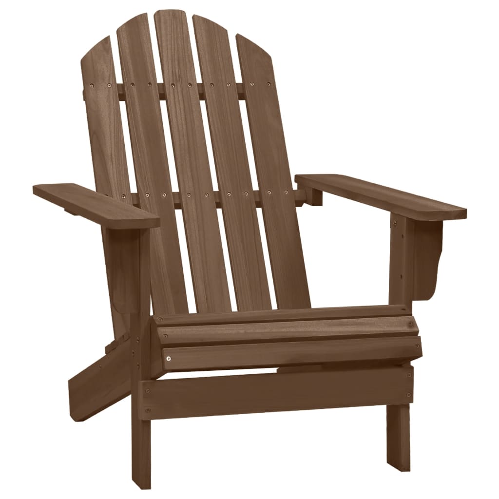 Sedia Adirondack con Ottomana e Tavolo Abete Massello Marrone 315931