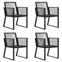 Set da Pranzo da Giardino 5 pz in Rattan PVC Nero 3060214