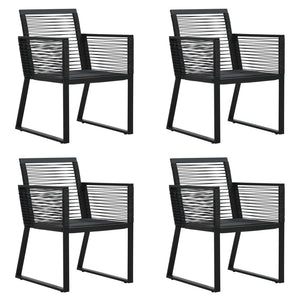 Set da Pranzo da Giardino 5 pz in Rattan PVC Nero 3060214