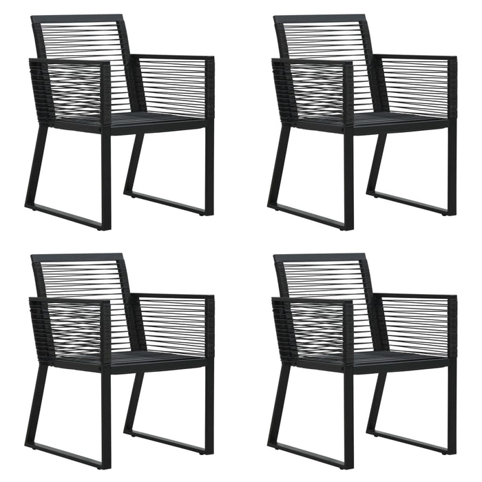 Set da Pranzo da Giardino 5 pz in Rattan PVC Nero 3060214