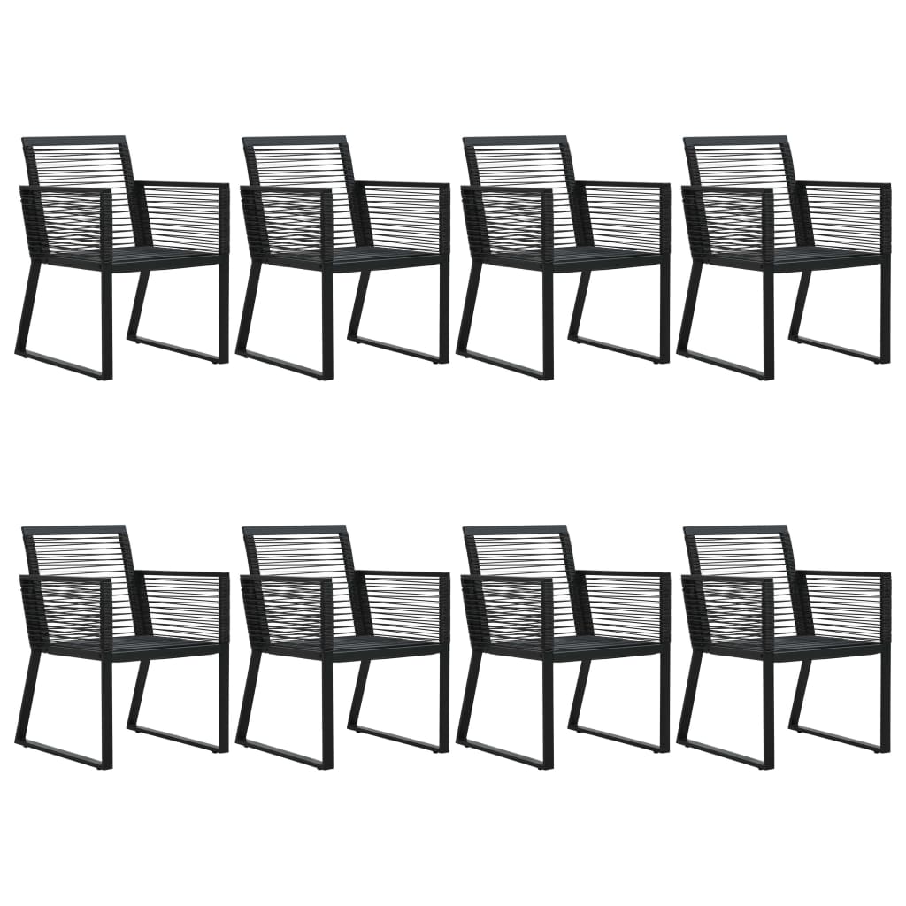 Set da Pranzo da Giardino 9 pz in Rattan PVC Nero 3060218