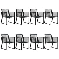 Set da Pranzo da Giardino 9 pz in Rattan PVC Nero 3060218