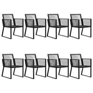 Set da Pranzo da Giardino 9 pz in Rattan PVC Nero 3060218
