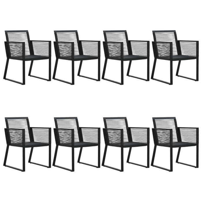 Set da Pranzo da Giardino 9 pz in Rattan PVC Nero 3060218