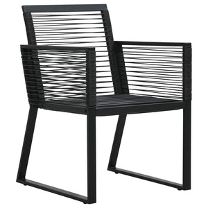 Set da Pranzo da Giardino 9 pz in Rattan PVC Nero 3060218