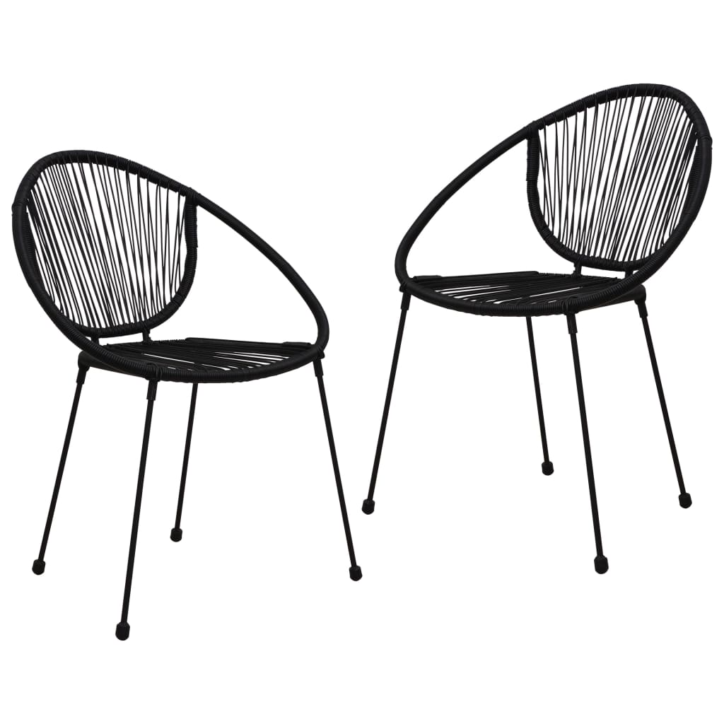 Set da Pranzo da Giardino 3 pz in Rattan PVC Nero 3060219