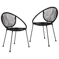 Set da Pranzo da Giardino 3 pz in Rattan PVC Nero 3060219