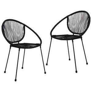 Set da Pranzo da Giardino 3 pz in Rattan PVC Nero 3060219