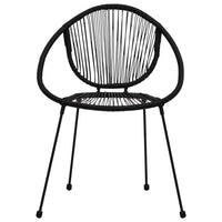 Set da Pranzo da Giardino 3 pz in Rattan PVC Nero 3060219