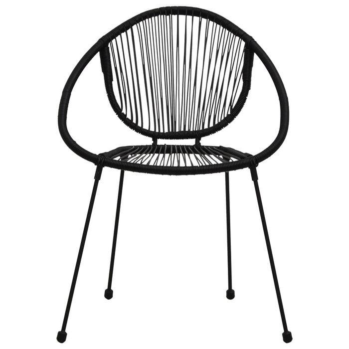 Set da Pranzo da Giardino 3 pz in Rattan PVC Nero 3060219