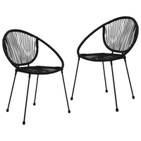 Set da Pranzo da Giardino 3 pz in Rattan PVC Nero 3060225