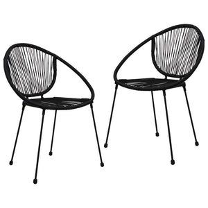 Set da Pranzo da Giardino 3 pz in Rattan PVC Nero 3060225