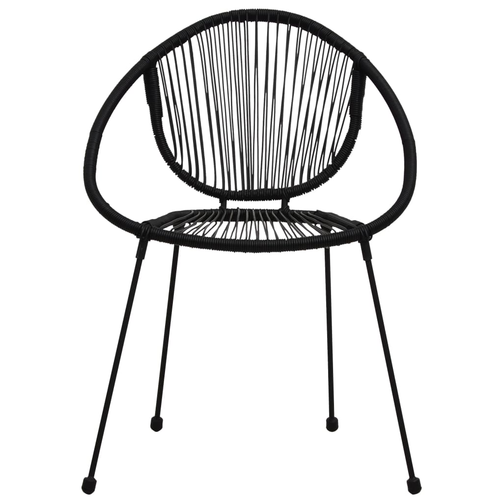 Set da Pranzo da Giardino 3 pz in Rattan PVC Nero 3060225