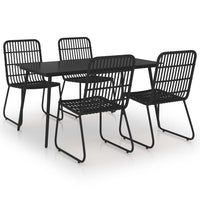 Set da Pranzo da Giardino 5 pz in Polyrattan e Vetro 3060245