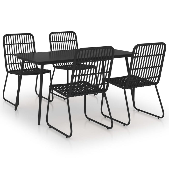 Set da Pranzo da Giardino 5 pz in Polyrattan e Vetro 3060245