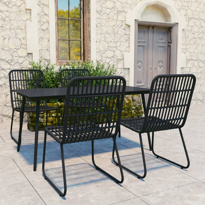 Set da Pranzo da Giardino 5 pz in Polyrattan e Vetro 3060245