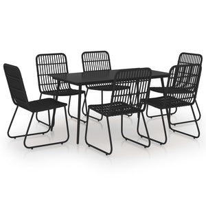 Set da Pranzo da Giardino 7 pz in Polyrattan e Vetro 3060246