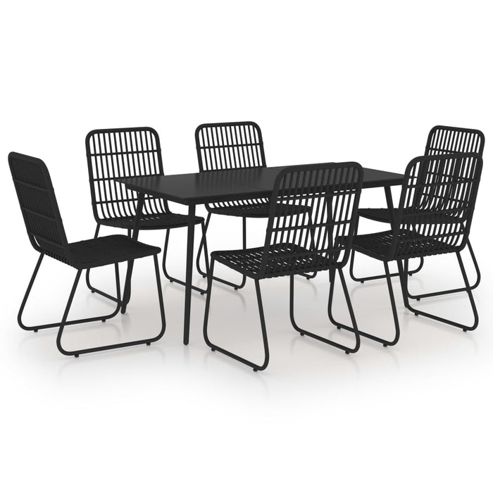 Set da Pranzo da Giardino 7 pz in Polyrattan e Vetro 3060246
