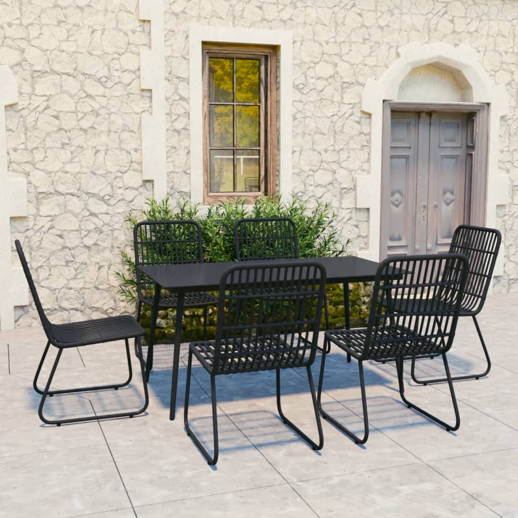 Set da Pranzo da Giardino 7 pz in Polyrattan e Vetro 3060246