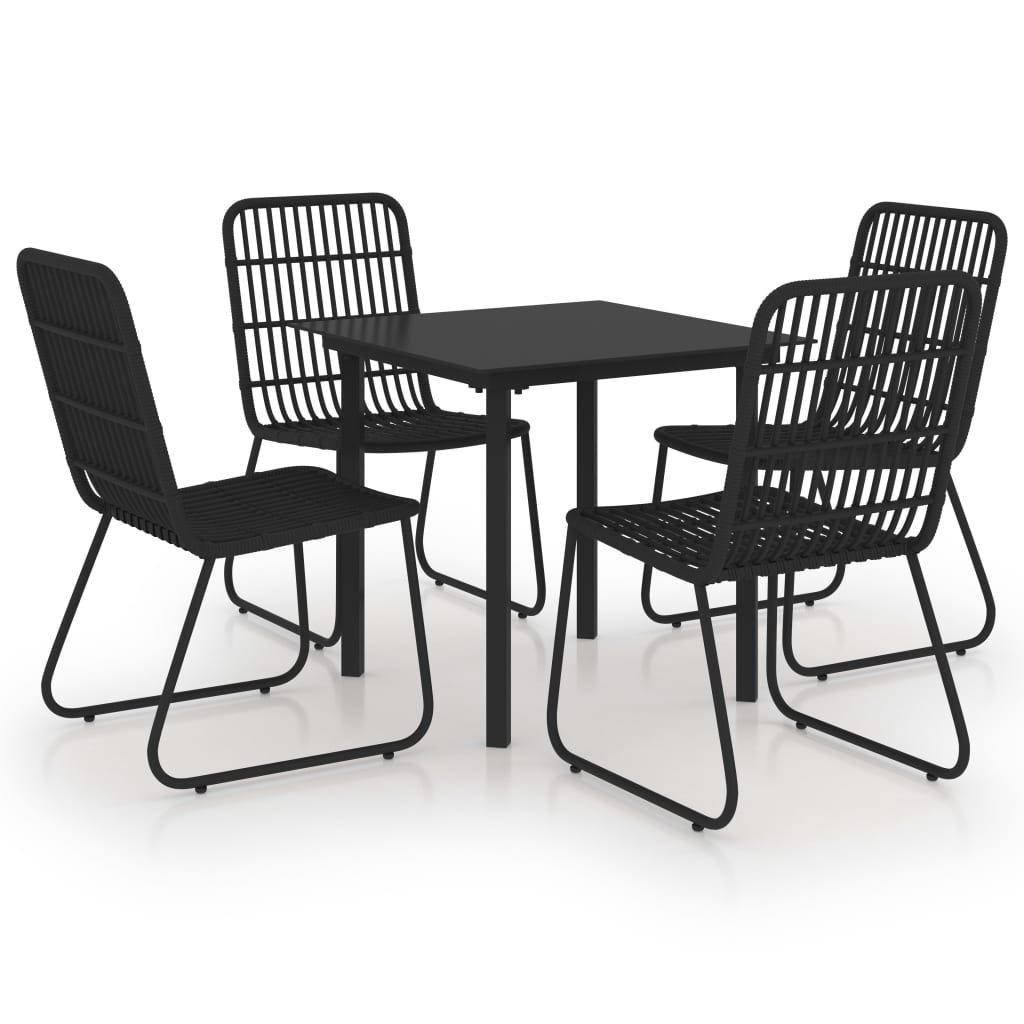 Set da Pranzo da Giardino 5 pz in Polyrattan e Vetro 3060250