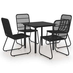 Set da Pranzo da Giardino 5 pz in Polyrattan e Vetro 3060250