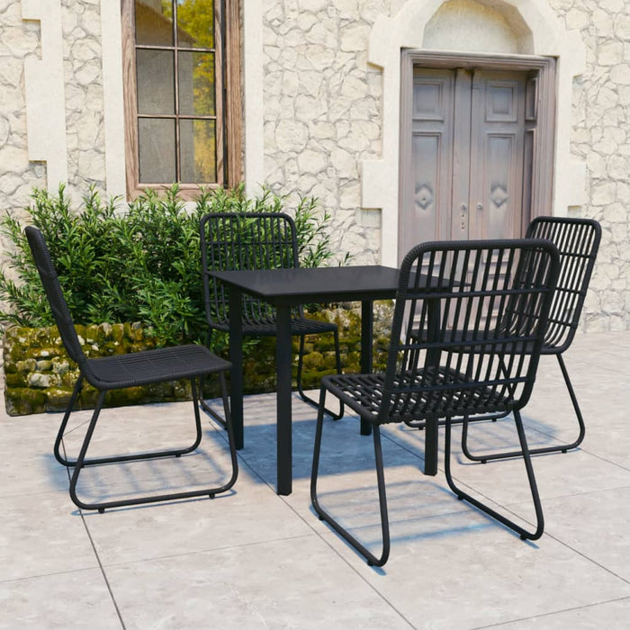 Set da Pranzo da Giardino 5 pz in Polyrattan e Vetro 3060250
