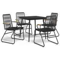 Set da Pranzo da Giardino 5 pz Nero in Rattan PVC 3060268