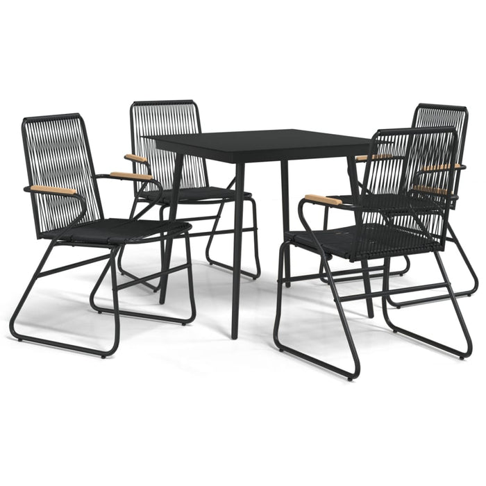 Set da Pranzo da Giardino 5 pz Nero in Rattan PVCcod mxl 96472