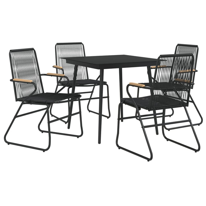 Set da Pranzo da Giardino 5 pz Nero in Rattan PVC 3060268