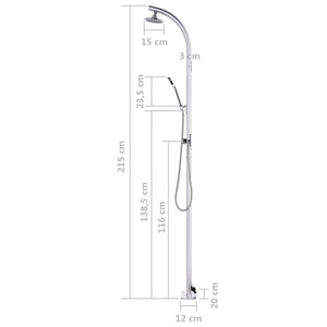 Doccia da Giardino 215 cm in Alluminio 315943