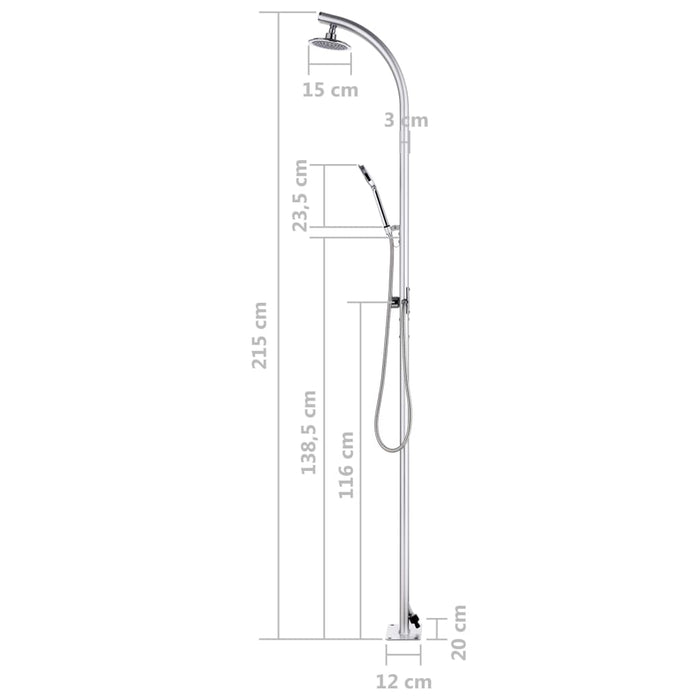 Doccia da Giardino 215 cm in Alluminio 315943