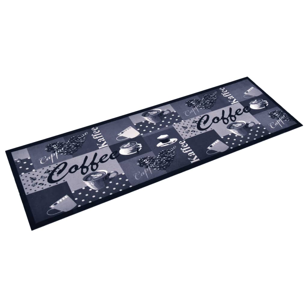 Tappetino da Cucina Lavabile Caffè Blu 45x150 cm 315967