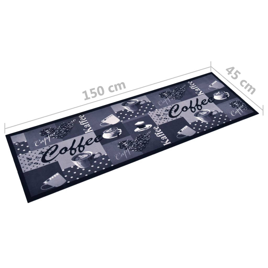 Tappetino da Cucina Lavabile-Tappeto da Cucina Caff¨¨ Blu 45x150 cm