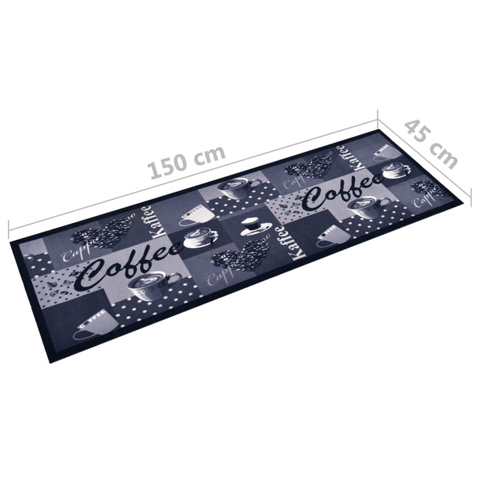 Tappetino da Cucina Lavabile-Tappeto da Cucina Caff¨¨ Blu 45x150 cm