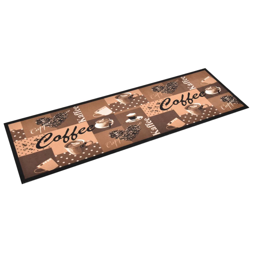 Tappetino da Cucina Lavabile-Tappeto da Cucina Caff¨¨ Marrone 45x150 cm
