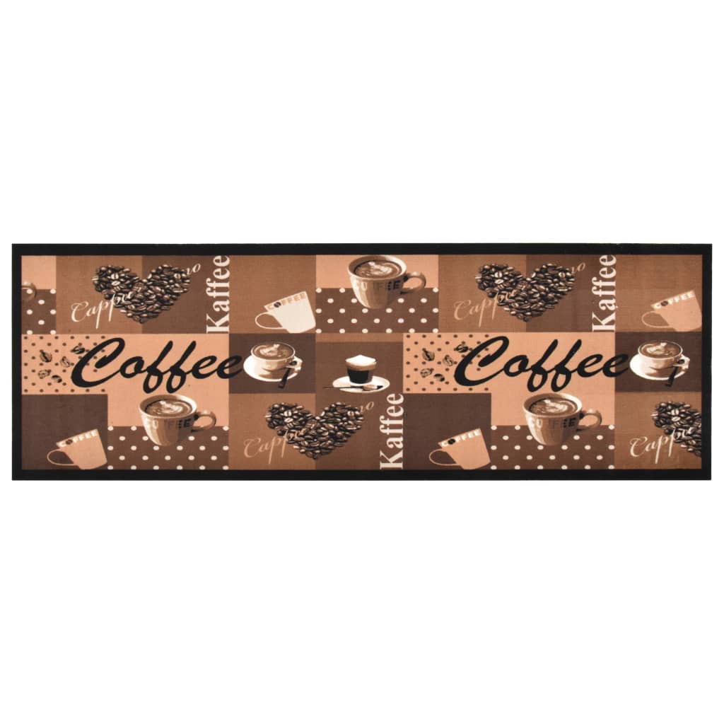 Tappetino da Cucina Lavabile CaffÃ¨ Marrone 60x300 cm cod mxl 49342