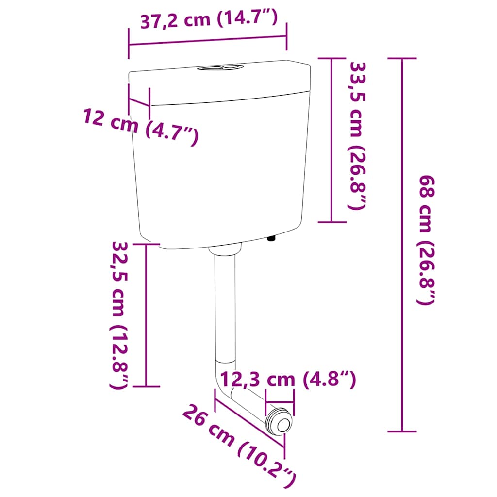 Sciacquone WC con Ingresso Acqua dal Basso 3/6 L Grigio 148008