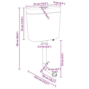 Sciacquone WC con Ingresso Acqua dal Basso 3/6 L Nero 148012
