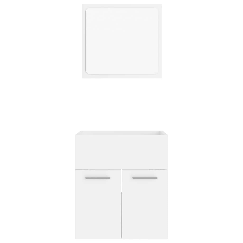 Set Mobili da Bagno 2 pz Bianco in Legno Multistrato 804773