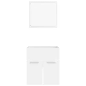 Set Mobili da Bagno 2 pz Bianco in Legno Multistrato 804773