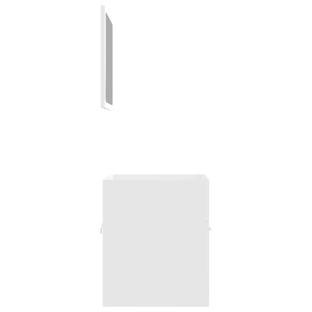 Set Mobili da Bagno 2 pz Bianco in Legno Multistrato 804773